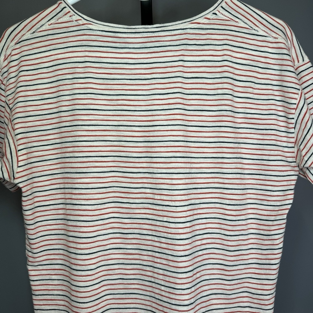 Madewell Striped T-Shirt Size S Patriotic Red Blue Cream Short Sleeve Casual - Picture 6 of 6